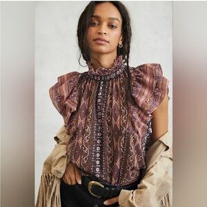 Anthropologie Othilia Ruffle Blouse